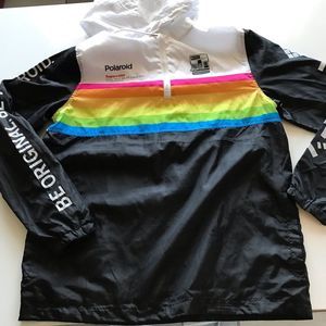 Polaroid colorful hooded windbreaker new no tags